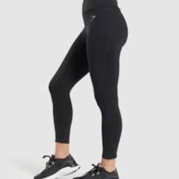 New / NWT Gymshark Speed Leggings / Running Tights B4A6V-BBBB, Black -Size Small - Picture 7 of 9